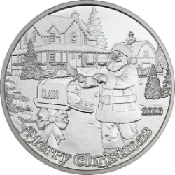 2026 Mail for Santa Claus 1&nbsp;oz Silver Round silver, rounds, silver coins, silver bullion, santa claus, merry christmas, holiday greetings, christmas silver, medallion, 1 oz silver, 999 silver, christmas, silver, fine silver coins, holiday